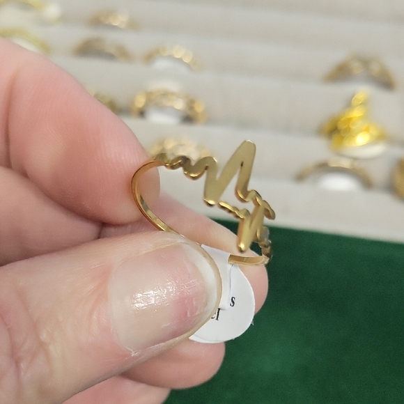 Felt's Fun Finds Jewelry - Heartbeat Gold over Stainless Steel Ring Size 10